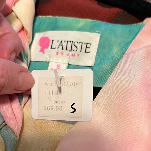 L'ATISTE Multicolor Tie-Dye Midi Dress size small - Picture 9 of 10